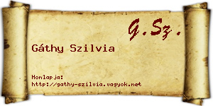 Gáthy Szilvia névjegykártya